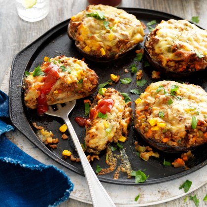 Savoury Mince Stuffed Mushrooms